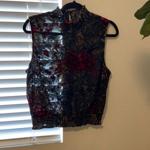 ✨Guess sleeveless top mesh and velvet